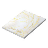 Gold White Marble Handgeschreven script legant Notitieblok (Linkerzijde)