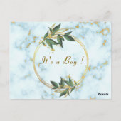 Gold White Marble QR Code Baby shower Uitnodiging (Achterkant)