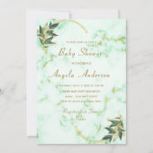 Gold White Marble Stone Baby shower Invitation (Voorkant)
