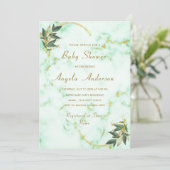 Gold White Marble Stone Baby shower Invitation (Staand voorkant)