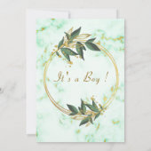 Gold White Marble Stone Baby shower Invitation (Achterkant)