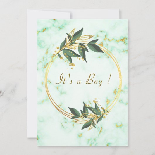 Gold White Marble Stone Baby shower Invitation (Achterkant)