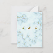 Gold White Marble Wedding Invitation Modern Design Notitiekaartje (Achterkant)