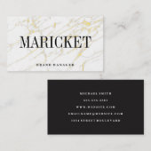 Gold White marmer Visitekaartje (Voorkant / Achterkant)