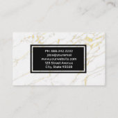 Gold White marmer Visitekaartje (Achterkant)