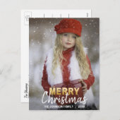 Gold White Merry Christmas Feestdagen Familie | FO (Voorkant / Achterkant)