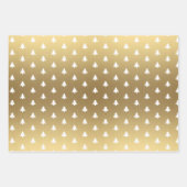 Gold White Merry Kerstmis Prettige feestdagen Tree Inpakpapier Vel (Voorkant 2)