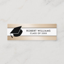 Gold White Metallic Grad Cap Graduation Insert