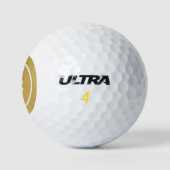 Gold White Metallic Monogram Initiaal Golf Balls Golfballen (Logo)