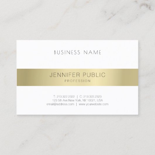 Gold White — minimaal design — elegante moderne Sj Visitekaartje (Achterkant)