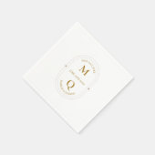 Gold White Minimal Elegant Monogram Wedding Servet (Hoek)