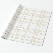 Gold & White - Minimale, moderne, schone patronen Cadeaupapier (Uitgerold)