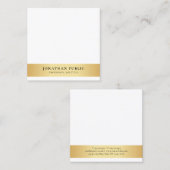 Gold White - minimale Sjabloon Moderne Professiona Vierkante Visitekaartje (Voorkant / Achterkant)