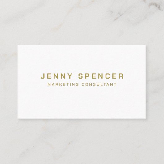 Gold White Minimalist QR Code Professional Visitekaartje (Voorkant)