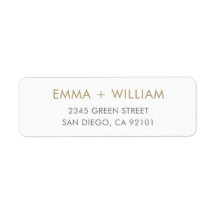 Gold & White Minimalist retouradreslabel