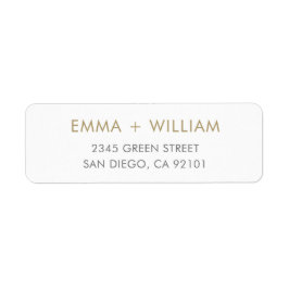 Gold & White Minimalist retouradreslabel Etiket