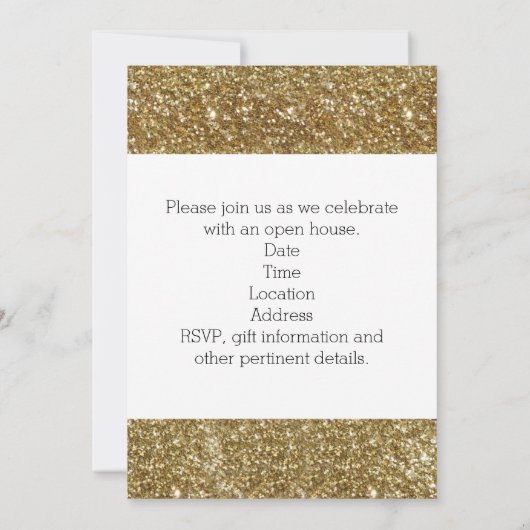 Gold White Mist Photo High School Afstuderen Kaart (Achterkant)