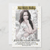 Gold & White Modern Afstuderen Afstudeerder Party Kaart (Achterkant)