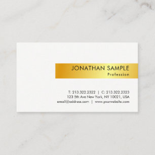 Gold White Modern Elegant Simple Design Sjabloon Visitekaartje
