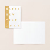 Gold & White, modern, gelukkig nieuwjaar Folie Kaarten (Display)
