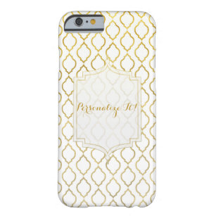 Gold & White Modern Glam Arabian Moroccan Design Barely There iPhone 6 Hoesje