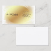 Gold White Modern Glamoureus Design Trendy Plain Visitekaartje (Voorkant / Achterkant)
