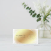Gold White Modern Glamoureus Design Trendy Plain Visitekaartje (Staand voorkant)