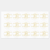 Gold & White Modern Monogramed Waterbestendige Lab Labels (Vel)