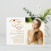 Gold White Modern Nursing School Graduparty Kaart (Staand voorkant)