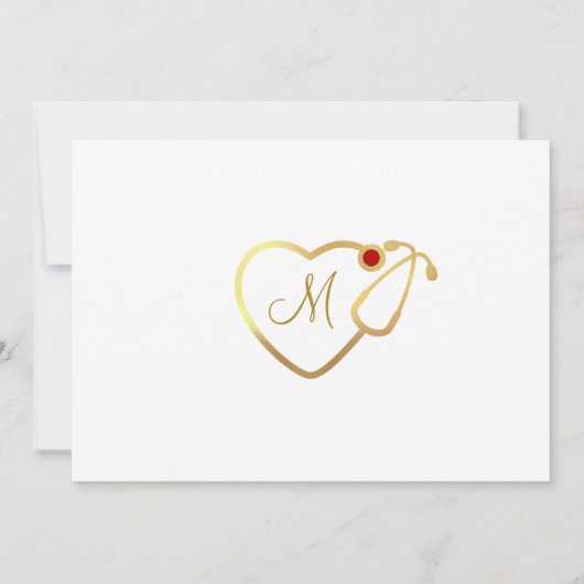 Gold White Modern Nursing School Graduparty Kaart (Achterkant)