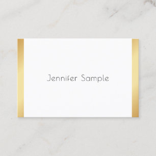 Gold White Modern Professional Elegant Trendy Visitekaartje