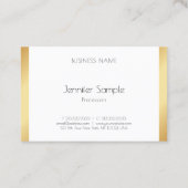 Gold White Modern Professional Elegant Trendy Visitekaartje (Achterkant)