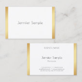 Gold White Modern Professional Elegant Trendy Visitekaartje (Voorkant / Achterkant)