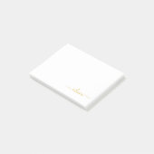 Gold White Modern Script Girly Monogram Name Post-it® Notes (Schuin)