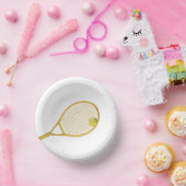 Gold & White Modern Tennis Ball Racket Papieren Kommen (Feest)