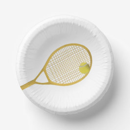 Gold & White Modern Tennis Ball Racket Papieren Kommen