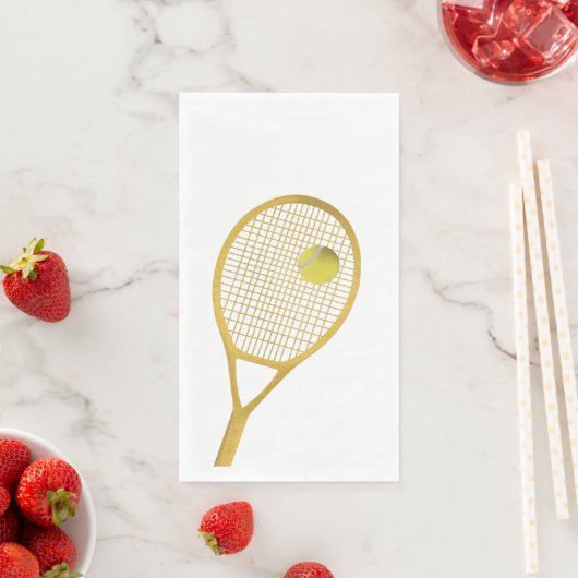Gold White Modern Tennis Ball White Racket Servet (Insitu)