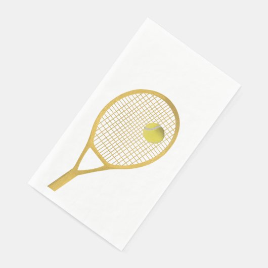 Gold White Modern Tennis Ball White Racket Servet (Hoek)