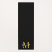 Gold White Monogram Black Yogamat (Voorkant)