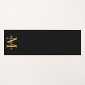 Gold White Monogram Black Yogamat (Voorkant (horizontaal))