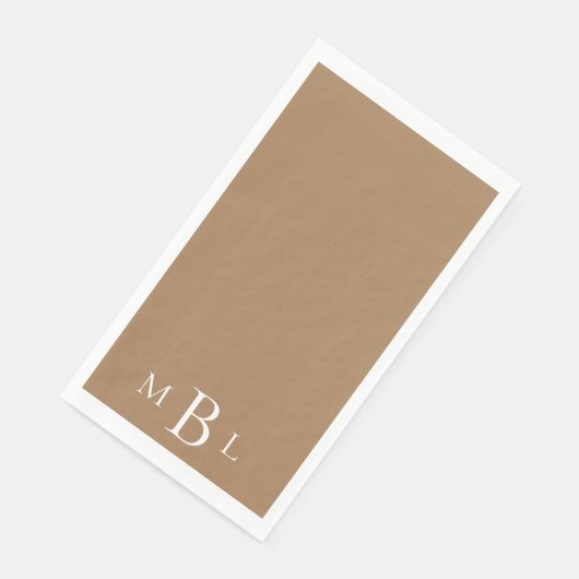 Gold White Monogram Elegant Wedding Servet (Hoek)