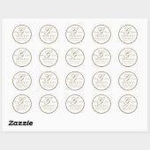 Gold White Monogram G Wedding Favor Stickers (Vel)