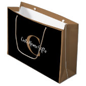 Gold White Monogram Name Luxury Groot Cadeauzakje (Voorkant Gekanteld)