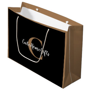 Gold White Monogram Name Luxury Groot Cadeauzakje
