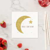 Gold & White Moon & Stars Baby shower Servetten (Insitu)