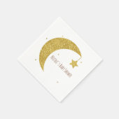 Gold & White Moon & Stars Baby shower Servetten (Hoek)