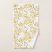 Gold White Morning Glory Flower Bad Handdoek (Handdoek)
