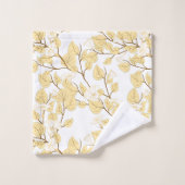 Gold White Morning Glory Flower Bad Handdoek (Wasdoekje)
