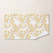 Gold White Morning Glory Flower Bad Handdoek (Handdoek)