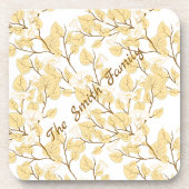 Gold White Morning Glory Flower Bier Onderzetter (Voorkant)